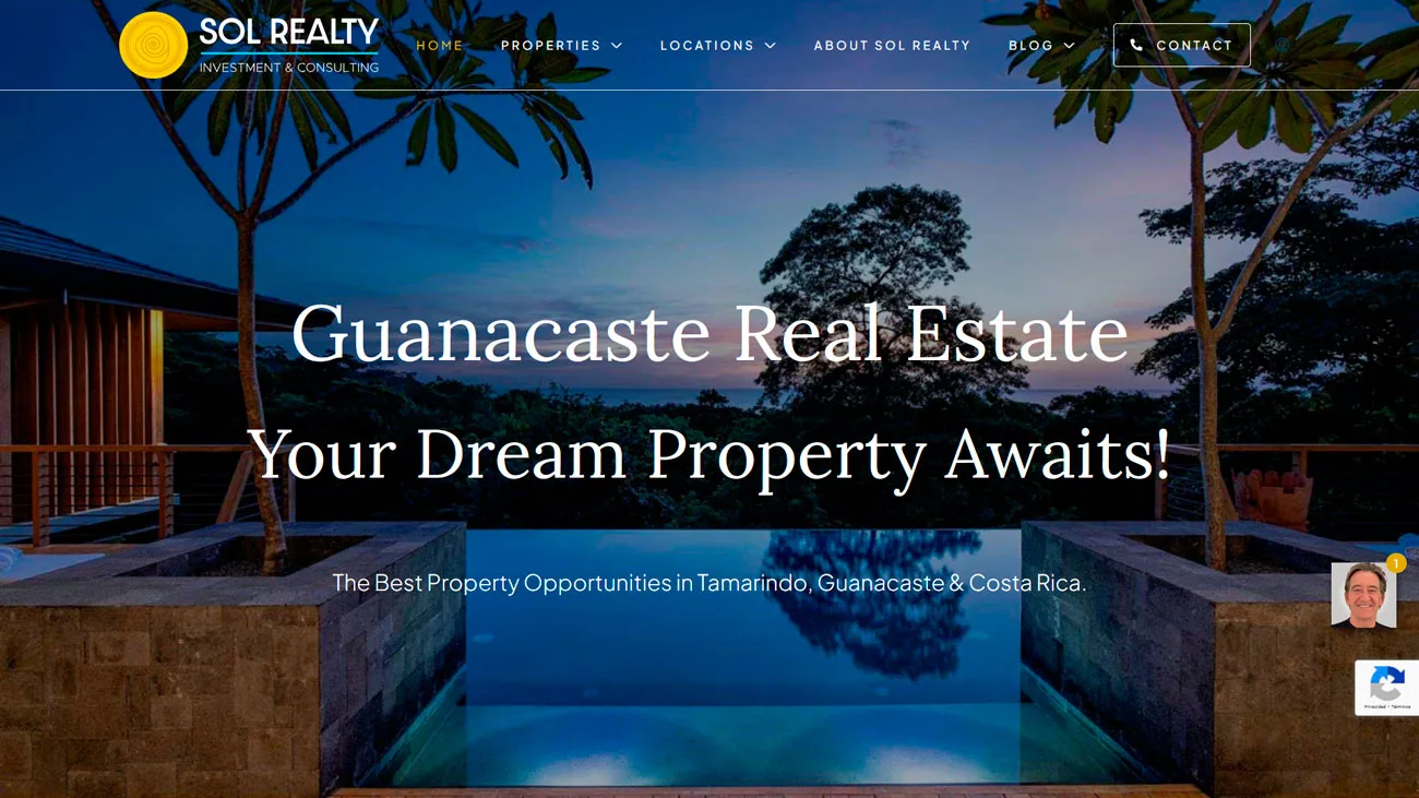 Sol Realty Tamarindo real estate website - SEO optimized