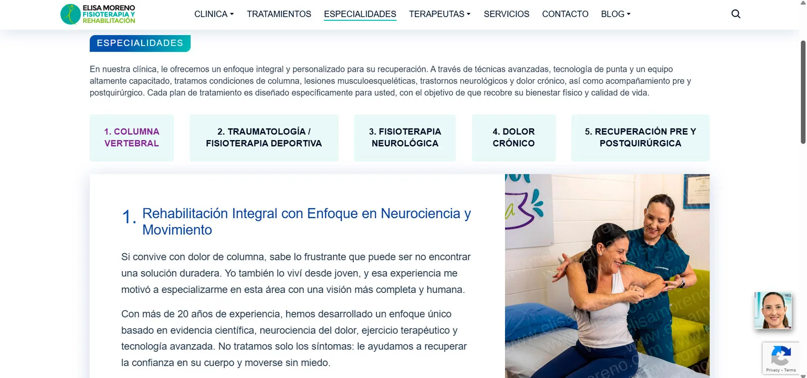 Elisa Moreno especialidades